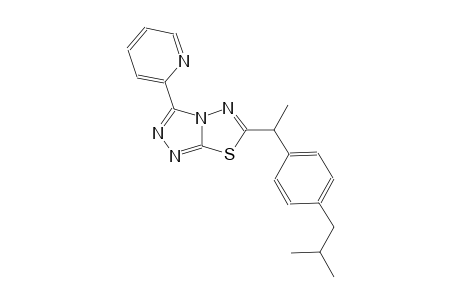 [1,2,4]triazolo[3,4-b][1,3,4]thiadiazole, 6-[1-[4-(2-methylpropyl)phenyl]ethyl]-3-(2-pyridinyl)-