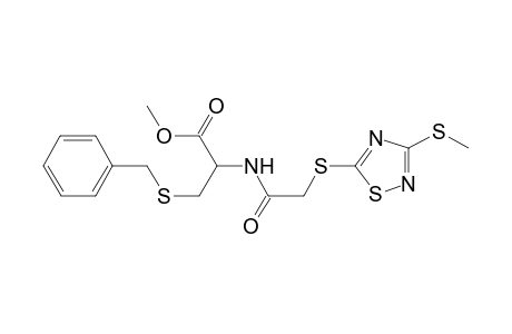 2-[[2-[[3-(methylthio)-1,2,4-thiadiazol-5-yl]thio]-1-oxoethyl]amino]-3-(phenylmethylthio)propanoic acid methyl ester