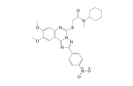 N-cyclohexyl-2-{[8,9-dimethoxy-2-(4-nitrophenyl)[1,2,4]triazolo[1,5-c]quinazolin-5-yl]sulfanyl}-N-methylacetamide