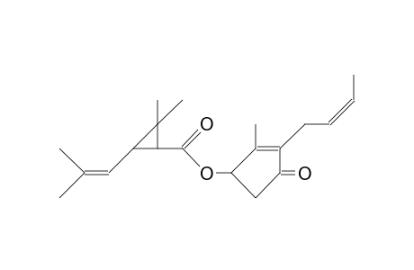 trans-Chrysanthemic acid, 3-cis-butenyl-2-methyl-cyclopent-2-en-4-one-1-yl ester