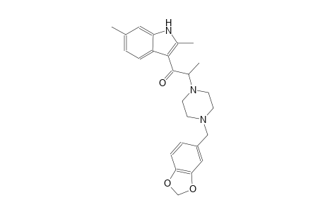 2-[4-(1,3-benzodioxol-5-ylmethyl)-1-piperazinyl]-1-(2,6-dimethyl-1H-indol-3-yl)-1-propanone