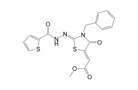 (Z)-Methyl-2-[((Z)-3-benzyl-4-oxo-2-(2-thiophene-2-carbonyl)-hydrazono)thiazolidin-5-ylidine]acetate