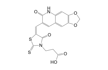 3-thiazolidinepropanoic acid, 5-[(5,6-dihydro-6-oxo[1,3]dioxolo[4,5-g]quinolin-7-yl)methylene]-4-oxo-2-thioxo-, (5E)-