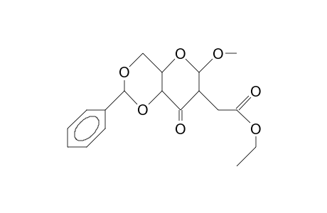 Methyl 2-deoxy-2-(2-ethoxy-2-oxoethyl)-4,6-O-(phenylmethylene)-A-D-ribohexopyranosid-3-ulose