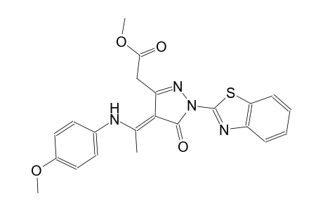 methyl {(4E)-1-(1,3-benzothiazol-2-yl)-4-[1-(4-methoxyanilino)ethylidene]-5-oxo-4,5-dihydro-1H-pyrazol-3-yl}acetate