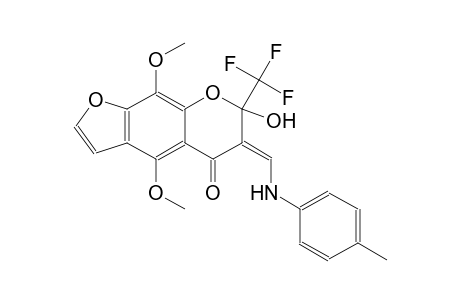 5H-furo[3,2-g][1]benzopyran-5-one, 6,7-dihydro-7-hydroxy-4,9-dimethoxy-6-[[(4-methylphenyl)amino]methylene]-7-(trifluoromethyl)-, (6Z)-