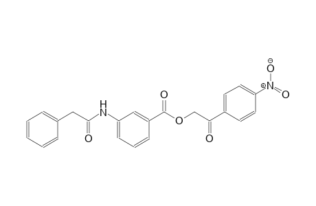 benzoic acid, 3-[(phenylacetyl)amino]-, 2-(4-nitrophenyl)-2-oxoethyl ester