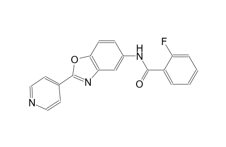 2-fluoro-N-[2-(4-pyridinyl)-1,3-benzoxazol-5-yl]benzamide