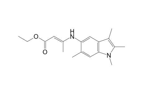 But-2-enoic acid, 3-(1,2,3,6-tetramethyl-1H-indol-5-ylamino)-, ethyl ester