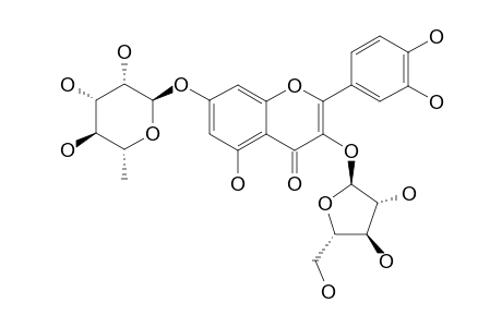 CISSOSIDE-II;QUERCETIN-3-O-ALPHA-L-ARABINOFURANOSYL-7-O-ALPHA-L-RHAMNOPYRANOSIDE