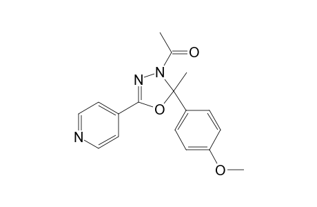 Pyridine, 4-[4-acetyl-4,5-dihydro-5-(4-methoxyphenyl)-5-methyl-1,3,4-oxadiazol-2-yl]-