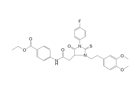 benzoic acid, 4-[[[3-[2-(3,4-dimethoxyphenyl)ethyl]-1-(4-fluorophenyl)-5-oxo-2-thioxo-4-imidazolidinyl]acetyl]amino]-, ethyl ester