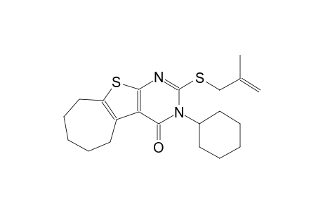 3-cyclohexyl-2-[(2-methyl-2-propenyl)sulfanyl]-3,5,6,7,8,9-hexahydro-4H-cyclohepta[4,5]thieno[2,3-d]pyrimidin-4-one