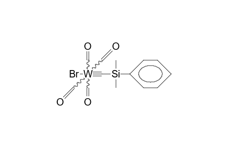 trans-Bromo-tetracarbonyl-(dimethylphenylsilylcarbyne)-tungsten