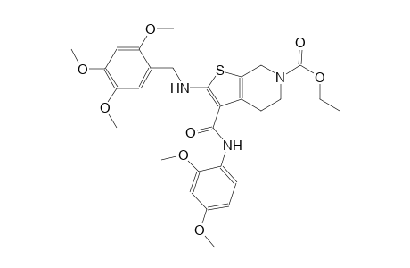 thieno[2,3-c]pyridine-6(5H)-carboxylic acid, 3-[[(2,4-dimethoxyphenyl)amino]carbonyl]-4,7-dihydro-2-[[(2,4,5-trimethoxyphenyl)methyl]amino]-, ethyl ester