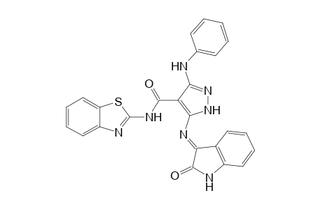 3-Anilino-N-(benzothiazol-2-yl)-5-((2-oxo-1,2-dihydro-3Hindol-3-ylidene)amino)-1H-pyrazole-4-carboxamide