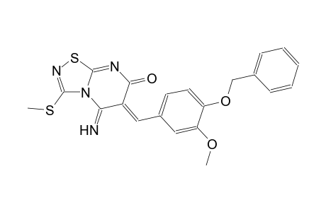 (6Z)-6-[4-(benzyloxy)-3-methoxybenzylidene]-5-imino-3-(methylsulfanyl)-5,6-dihydro-7H-[1,2,4]thiadiazolo[4,5-a]pyrimidin-7-one