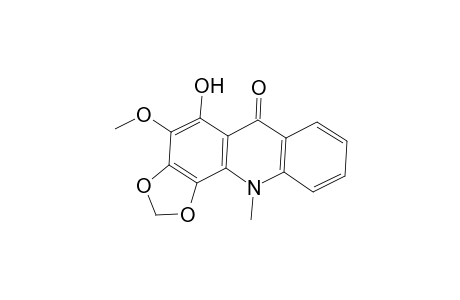 1,3-Dioxolo[4,5-c]acridin-6(11H)-one, 5-hydroxy-4-methoxy-11-methyl-