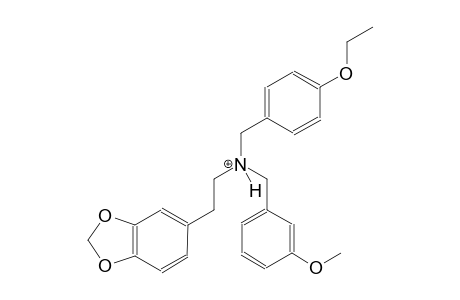 2-(1,3-benzodioxol-5-yl)-N-(4-ethoxybenzyl)-N-(3-methoxybenzyl)ethanaminium