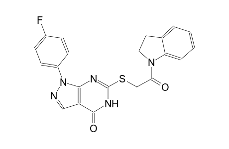 6-{[2-(2,3-dihydro-1H-indol-1-yl)-2-oxoethyl]sulfanyl}-1-(4-fluorophenyl)-1,5-dihydro-4H-pyrazolo[3,4-d]pyrimidin-4-one