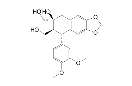 (1S*,2S*,3S*)-1-(3,4-Dimethoxyphenyl)-2,3-bis(hydroxymethyl)-3-hydroxy-6,7-methylenedioxytetralin