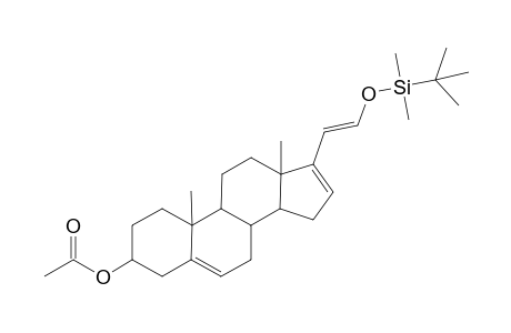 3-Acetoxy-17-[1'-(t-butyldimethylsilyloxy)ethenyl]-( C16 unsaturated) - steroid structure