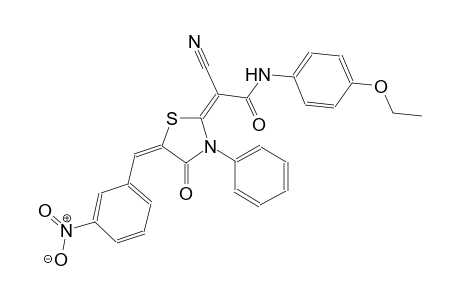 (2E)-2-cyano-N-(4-ethoxyphenyl)-2-[(5E)-5-(3-nitrobenzylidene)-4-oxo-3-phenyl-1,3-thiazolidin-2-ylidene]ethanamide