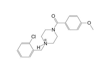 1-(2-chlorobenzyl)-4-(4-methoxybenzoyl)piperazin-1-ium