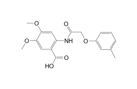 4,5-Dimethoxy-2-(2-m-tolyloxy-acetylamino)-benzoic acid