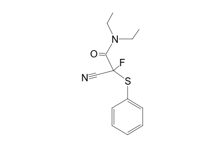 2-cyano-N,N-diethyl-2-fluoranyl-2-phenylsulfanyl-ethanamide