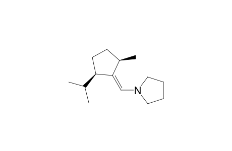 Pyrrolidine, 1-[[2-methyl-5-(1-methylethyl)cyclopentylidene]methyl]-, [2S-(1E,2.alpha.,5.alpha.)]-