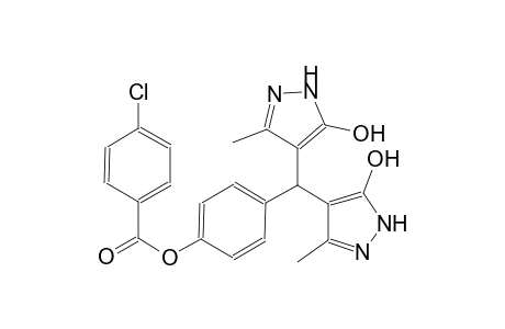 4-[bis(5-hydroxy-3-methyl-1H-pyrazol-4-yl)methyl]phenyl 4-chlorobenzoate