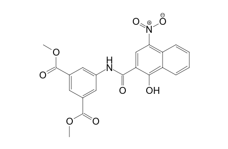 1,3-Benzenedicarboxylic acid, 5-[[(1-hydroxy-4-nitro-2-naphthalenyl)carbonyl]amino]-, dimethyl ester