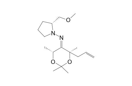 (E)-N-{(4R,6R)-4-Allyl-2,2,4,6-tetramethyl-1,3-dioxan-5-ylidene}-N-[(2'R)-2'-methoxymethyl)tetrahydro-1'H-1'-pyrrolyl]amine
