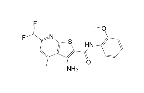 3-amino-6-(difluoromethyl)-N-(2-methoxyphenyl)-4-methylthieno[2,3-b]pyridine-2-carboxamide