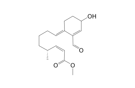6-[7'-(Methoxycarbonyl)-5'(R)-methylhepta-6'-ene-1"-ylidene)-3-hydroxy-3,4,5,6-tetrahydrobenzaldehyde