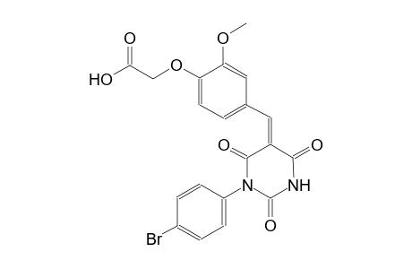 {4-[(Z)-(1-(4-bromophenyl)-2,4,6-trioxotetrahydro-5(2H)-pyrimidinylidene)methyl]-2-methoxyphenoxy}acetic acid