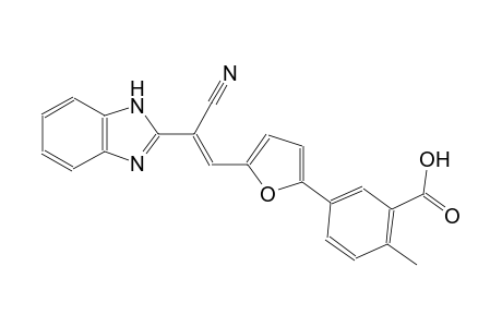 5-{5-[(E)-2-(1H-benzimidazol-2-yl)-2-cyanoethenyl]-2-furyl}-2-methylbenzoic acid