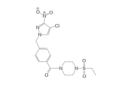 1-{4-[(4-chloro-3-nitro-1H-pyrazol-1-yl)methyl]benzoyl}-4-(ethylsulfonyl)piperazine