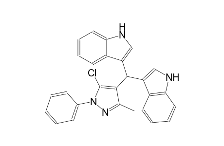 3-[(5-chloro-3-methyl-1-phenyl-1H-pyrazol-4-yl)(1H-indol-3-yl)methyl]-1H-indole
