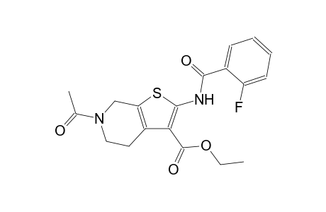 Ethyl 6-acetyl-2-[(2-fluorobenzoyl)amino]-4,5,6,7-tetrahydrothieno[2,3-c]pyridine-3-carboxylate