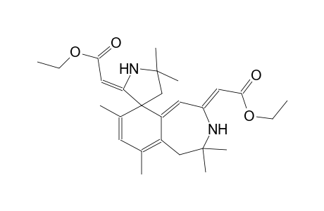 ethyl 2-[4-(2-ethoxy-2-oxoethylidene)-2,2,5',5',7,9-hexamethylspiro[1,3-dihydro-3-benzazepine-6,3'-pyrrolidine]-2'-ylidene]acetate ethyl (2Z)-2-[(4Z)-4-(2-ethoxy-2-oxoethylidene)-2,2,5',5',7,9-hexamethylspiro[1,3-dihydro-3-benzazepine-6,3'-pyrrolidine]-2'-ylidene]acetate ethyl 2-[4-(2-ethoxy-2-oxo-ethylidene)-2,2,5',5',7,9-hexamethyl-spiro[1,3-dihydro-3-benzazepine-6,3'-pyrrolidine]-2'-ylidene]acetate ethyl (2Z)-2-[(4Z)-4-(2-ethoxy-2-oxo-ethylidene)-2,2,5',5',7,9-hexamethyl-spiro[1,3-dihydro-3-benzazepine-6,3'-pyrrolidine]-2'-ylidene]acetate (2Z)-2-[(4Z)-4-(2-ethoxy-2-oxoethylidene)-2,2,5',5',7,9-hexamethyl-2'-spiro[1,3-dihydro-3-benzazepine-6,3'-pyrrolidine]ylidene]acetic acid ethyl ester 2-[4-(2-ethoxy-2-oxoethylidene)-2,2,5',5',7,9-hexamethyl-2'-spiro[1,3-dihydro-3-benzazepine-6,3'-pyrrolidine]ylidene]acetic acid ethyl ester (2Z)-2-[(4Z)-4-(2-ethoxy-2-keto-ethylidene)-2,2,5',5',7,9-hexamethyl-spiro[1,3-dihydro-3-benzazepine-6,3'-pyrrolidine]-2'-ylidene]acetic acid ethyl ester 2-[4-(2-ethoxy-2-keto-ethylidene)-2,2,5',5',7,9-hexamethyl-spiro[1,3-dihydro-3-benzazepine-6,3'-pyrrolidine]-2'-ylidene]acetic acid ethyl ester ethyl (2Z)-2-[(4Z)-4-(2-ethoxy-2-oxo-ethylidene)-2,2,5',5',7,9-hexamethyl-spiro[1,3-dihydro-3-benzazepine-6,3'-pyrrolidine]-2'-ylidene]ethanoate ethyl 2-[4-(2-ethoxy-2-oxo-ethylidene)-2,2,5',5',7,9-hexamethyl-spiro[1,3-dihydro-3-benzazepine-6,3'-pyrrolidine]-2'-ylidene]ethanoate