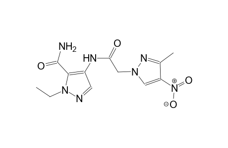 1-ethyl-4-{[(3-methyl-4-nitro-1H-pyrazol-1-yl)acetyl]amino}-1H-pyrazole-5-carboxamide