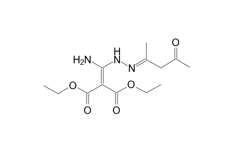 2-[amino-[(2E)-2-(4-oxopentan-2-ylidene)hydrazinyl]methylidene]propanedioic acid diethyl ester