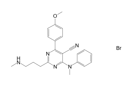 6-(4-Methoxyphenyl)-4-(N-methyl-N-phenylamino)-2-[.omega.-(methylamino)proptyl]-5-pyrimidinecarbonitrile hydrobromide