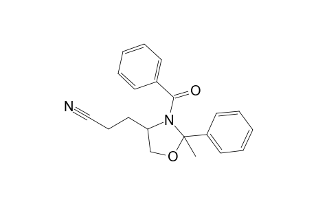 3-(3-Benzoyl-2-phenyl-2-methyloxazolidine-4-yl)propionitrile
