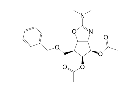 (+-)-5S,6R-Bisacetoxy-2-(dimethylamino)-4S-[(benzyloxy)methyl]cyclopentano[4,3-d]-3aS,6aS-oxazolidin-2-one