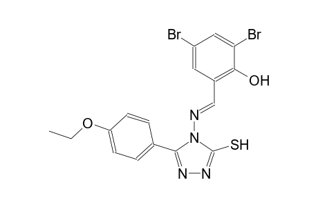 2,4-dibromo-6-((E)-{[3-(4-ethoxyphenyl)-5-sulfanyl-4H-1,2,4-triazol-4-yl]imino}methyl)phenol