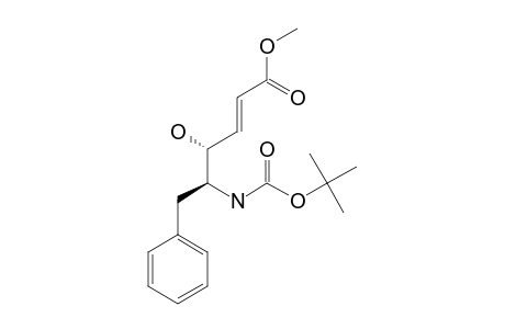 METHYL-(4S,5S)-5-[(TERT.-BUTOXYCARBONYL)-AMINO]-4-HYDROXY-6-PHENYL-(E)-2-HEXENOATE