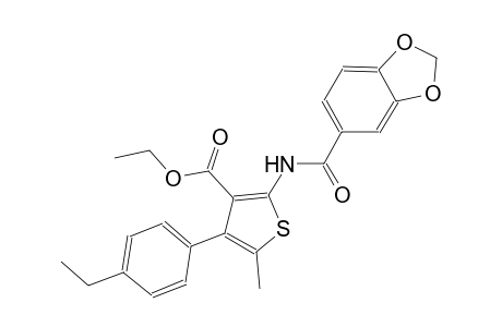 ethyl 2-[(1,3-benzodioxol-5-ylcarbonyl)amino]-4-(4-ethylphenyl)-5-methyl-3-thiophenecarboxylate